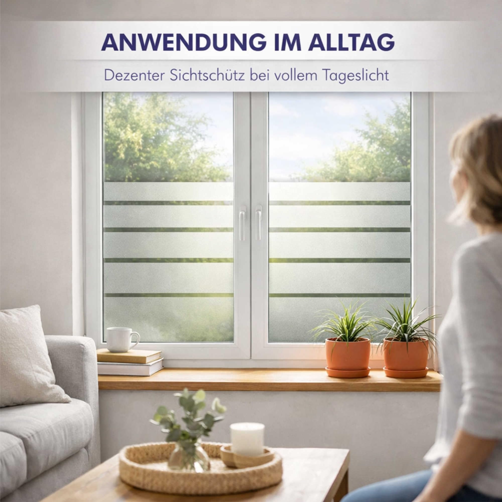 INDIGOS UG Dekorfolie - weiß - Meer Sichtschutzfolie Woge Fensterbild Ozean Glasdekorfolie - Welle satiniert Blickdicht - 1300mm breit - 500 mm hoch - Dekoration Sonnenschutz Folie - matt