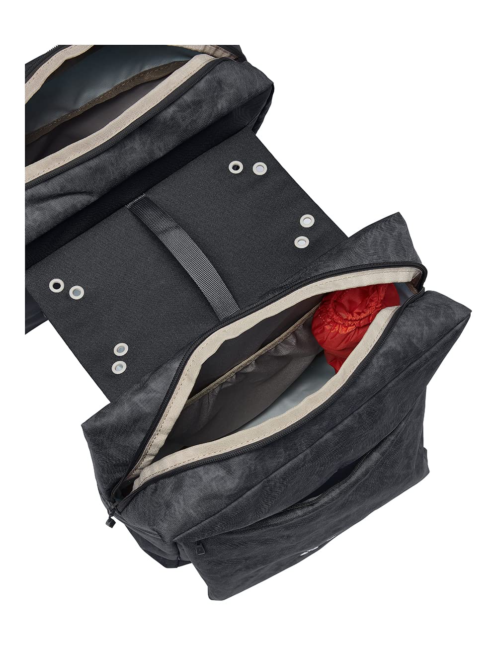 VAUDE TwinZipper – Doppia borsa posteriore per bicicletta da 48 litri – inclusa copertura antipioggia