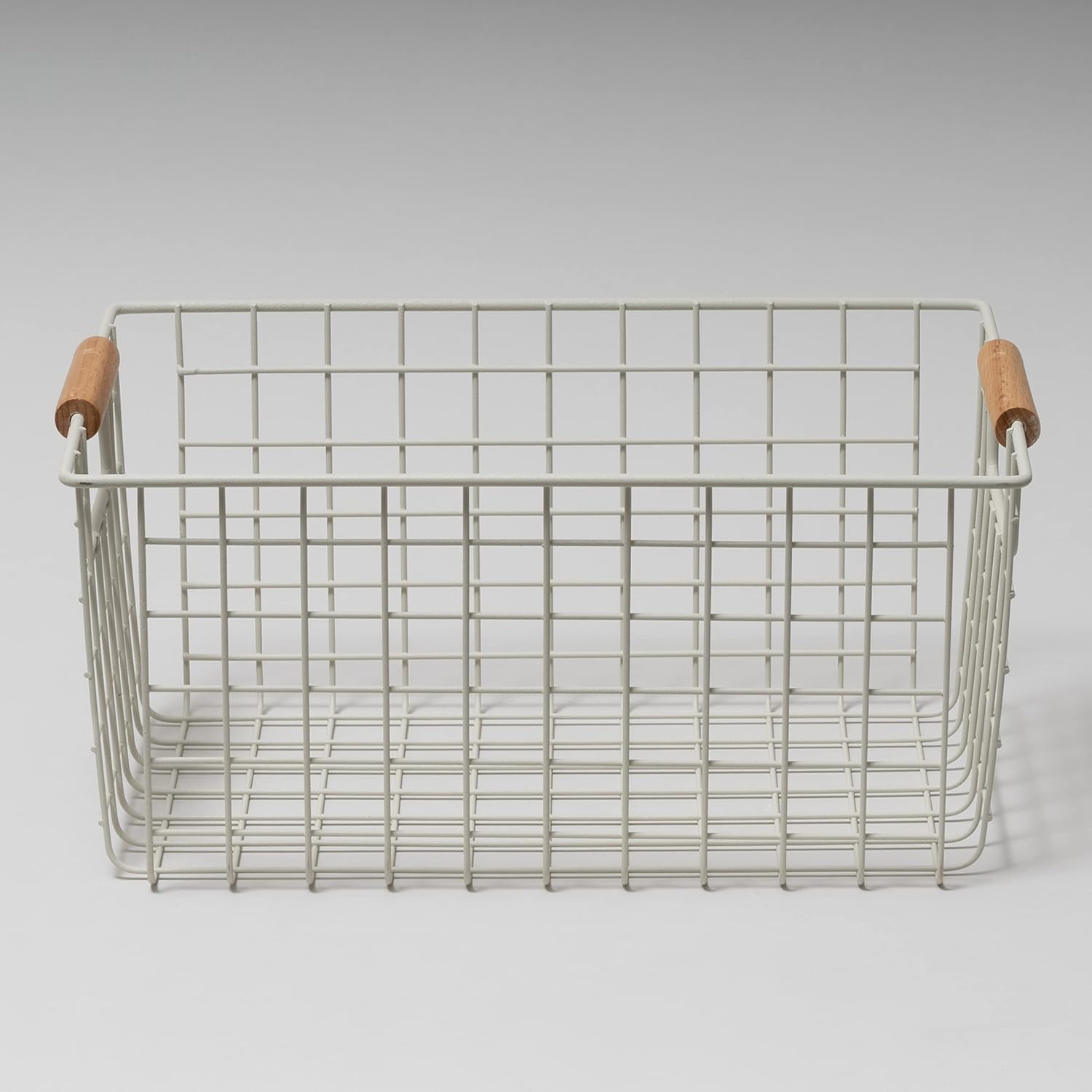 Pearl Metal N-8318 Basket, Sand White, Small, Wire Basket, Wood Pattern