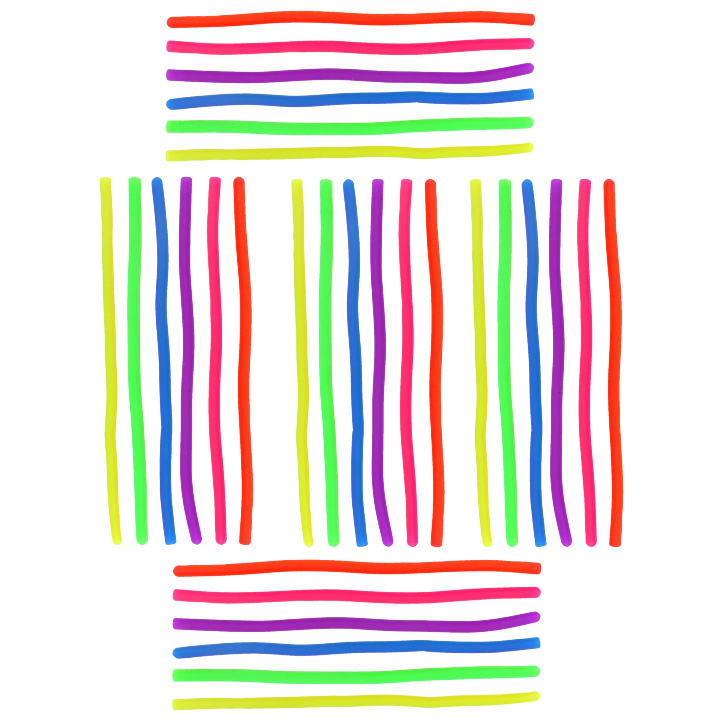 HENBRANDT Super Stretchy Elastic Noodles 6 Assorted Colours Per Pack (5 x Packs - 30 Noodles), Multicolor, 5 x Pack (30 Noodles)