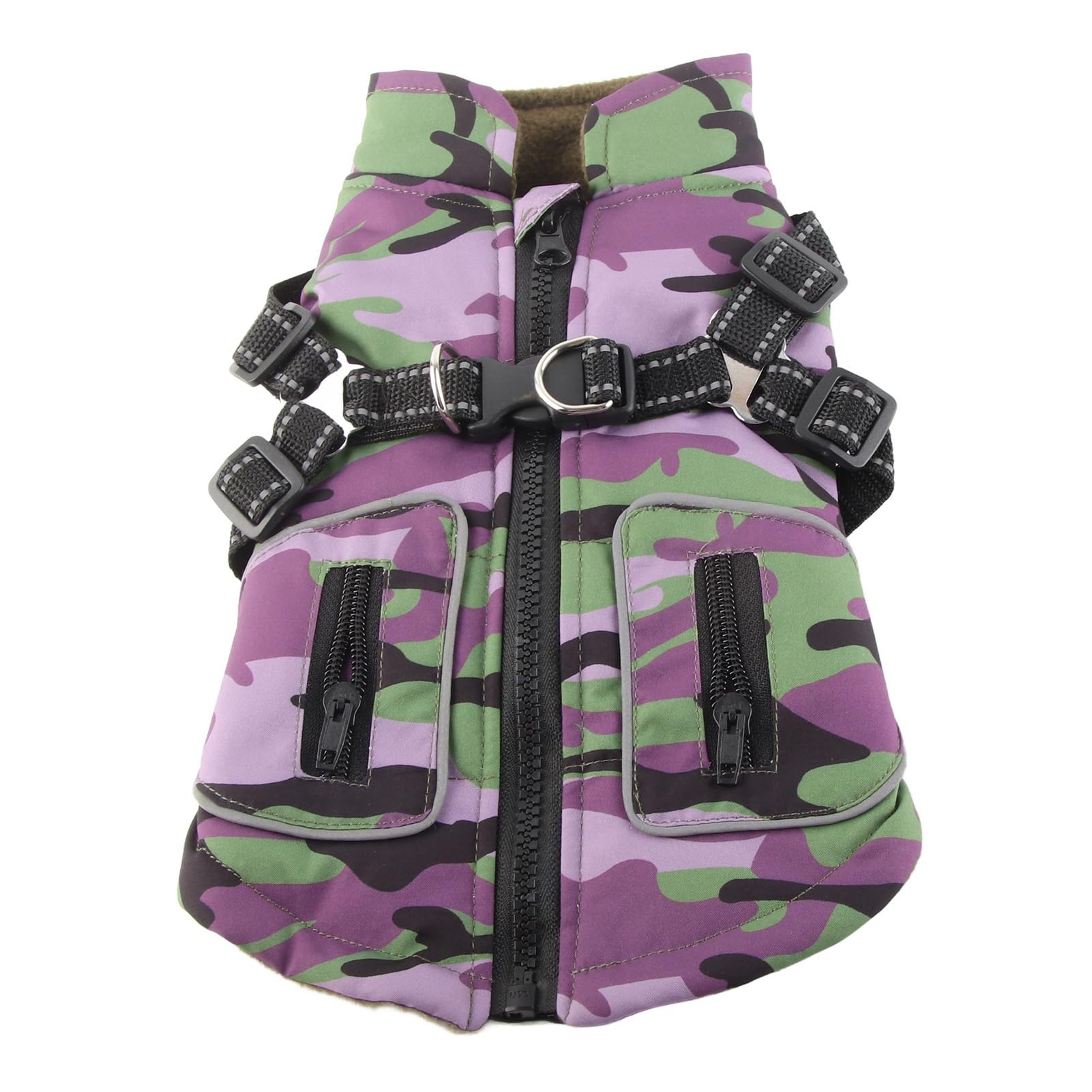 Muiltvoe Warm Dog Jacket, Windproof Cold Protection Reflective Winter Coat with Adjustable Straps, for Outdoor Walking Hiking Pet Safety (M)