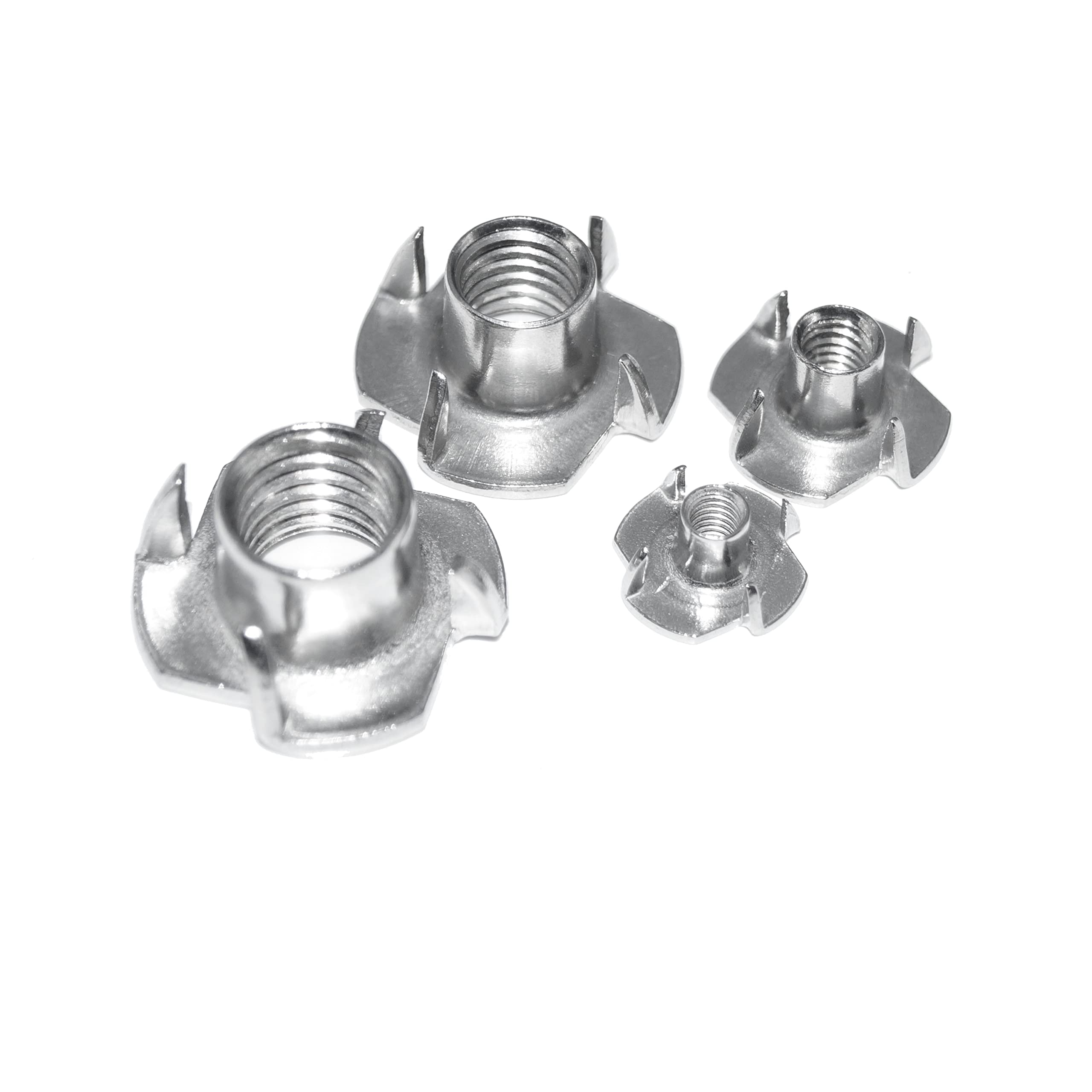 Dadi in acciaio inox M6, 25 pezzi con 4 punte in acciaio inox V2A A2, per dadi di pressatura in legno