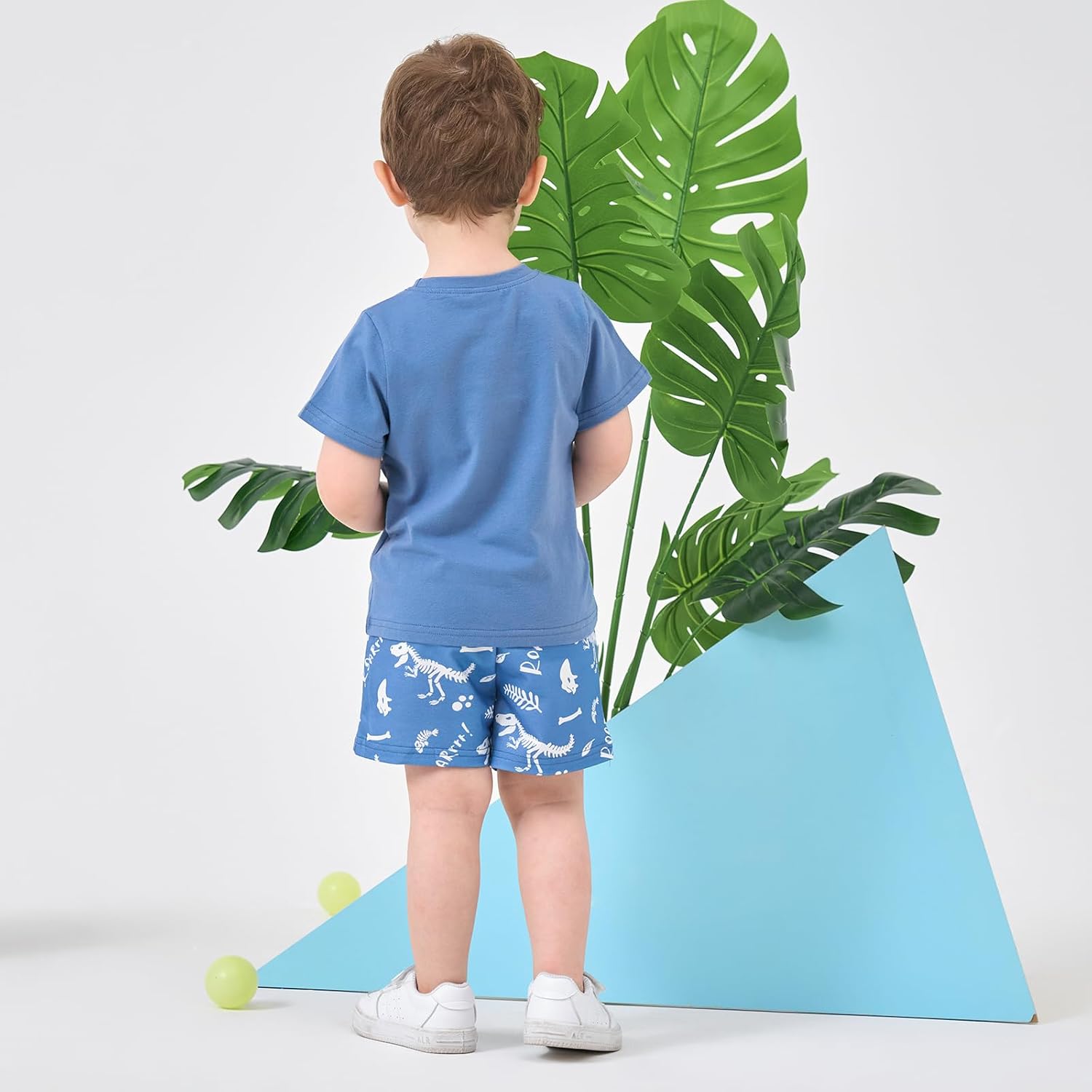 Toddler Baby Boy Clothes Boys Summer Outfits T-shirt Dinosaur Boy Short Sleeve Set 18 Months-4T - Image 3