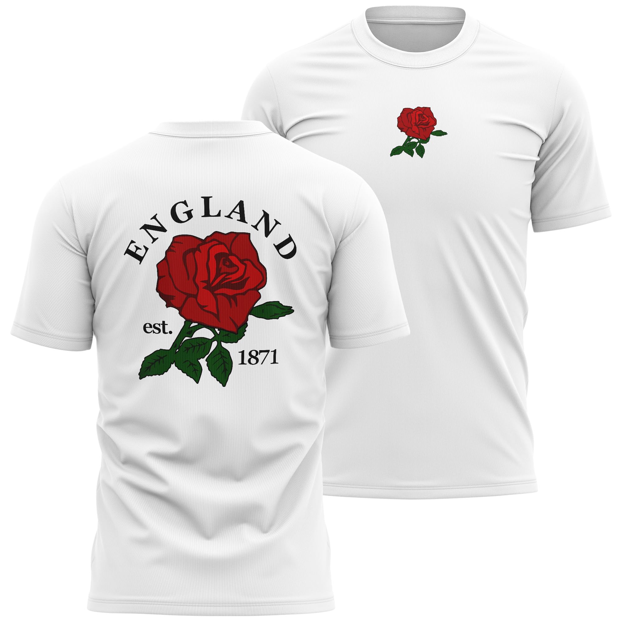 Camiseta de rugby de los partidarios de Inglaterra para hombre con insignia de rosa de Inglaterra de 1871