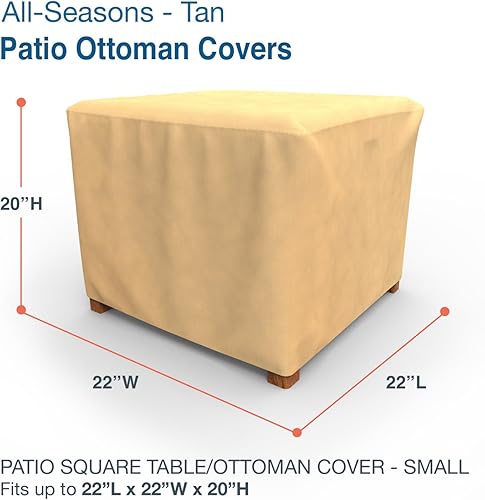 Miniatura 9 de Budge P4A06SF1 - Mesa cuadrada para patio  otomana para todas las estaciones, ligera, resistente a los rayos UV, tamaño mediano, color marrón