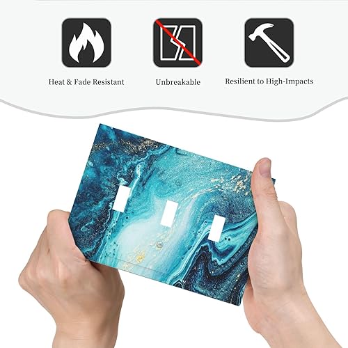 Miniatura 627 de Vista de ventana, isla tropical, playa, palmeras, cielo soleado, cubierta de interruptor de luz de palanca individual, placa decorativa de pared