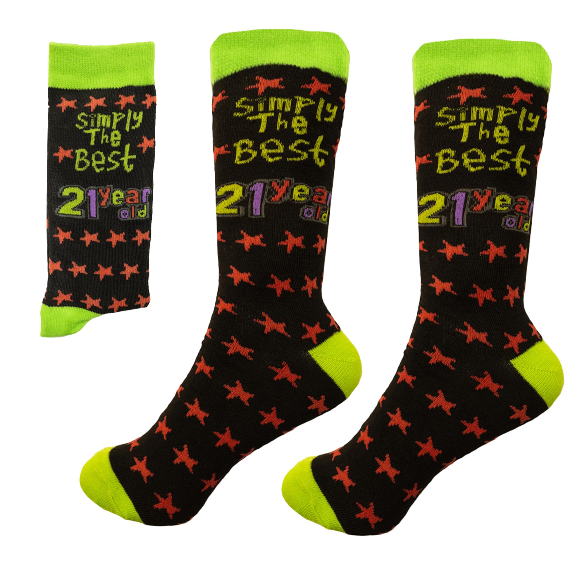 SHATCHI Simply The Best 21 Year Old Gift Novelty Socks for 21st Birthday Keepsake Gift Unisex For Her Him
