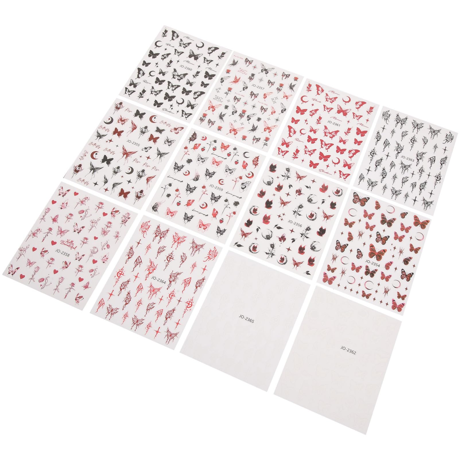 VALICLUD 5 Set Adesivo A Farfalla Scuro Giglio Uv Rapido Carino Kit Di Adesivi Per Unghie Decalcomanie Per Unghie Farfalla Decorazione Delle Unghie 12 Fogli*5