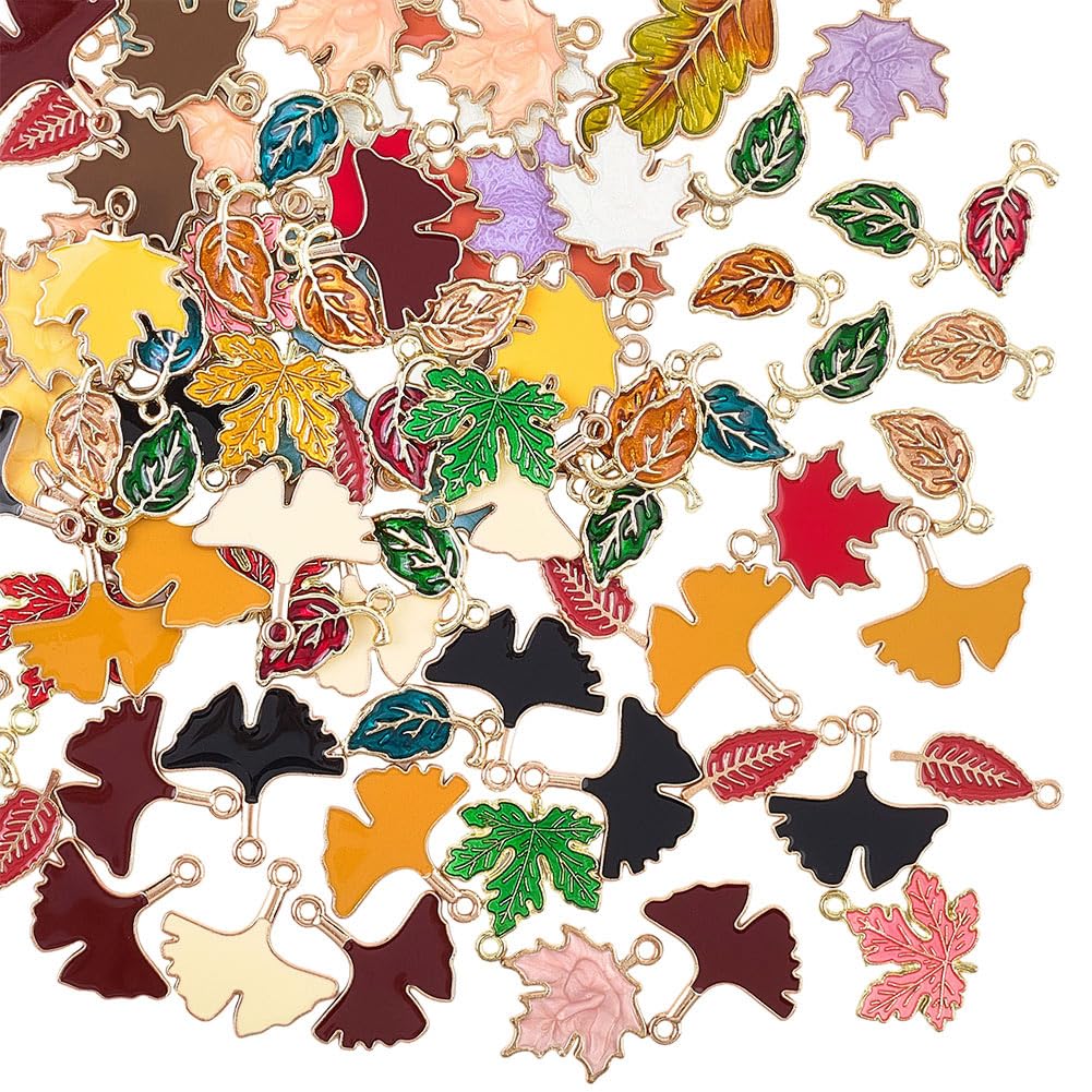 Pendentifs feuilles d'automne émaillées pour célébrer la récolte et Thanksgiving