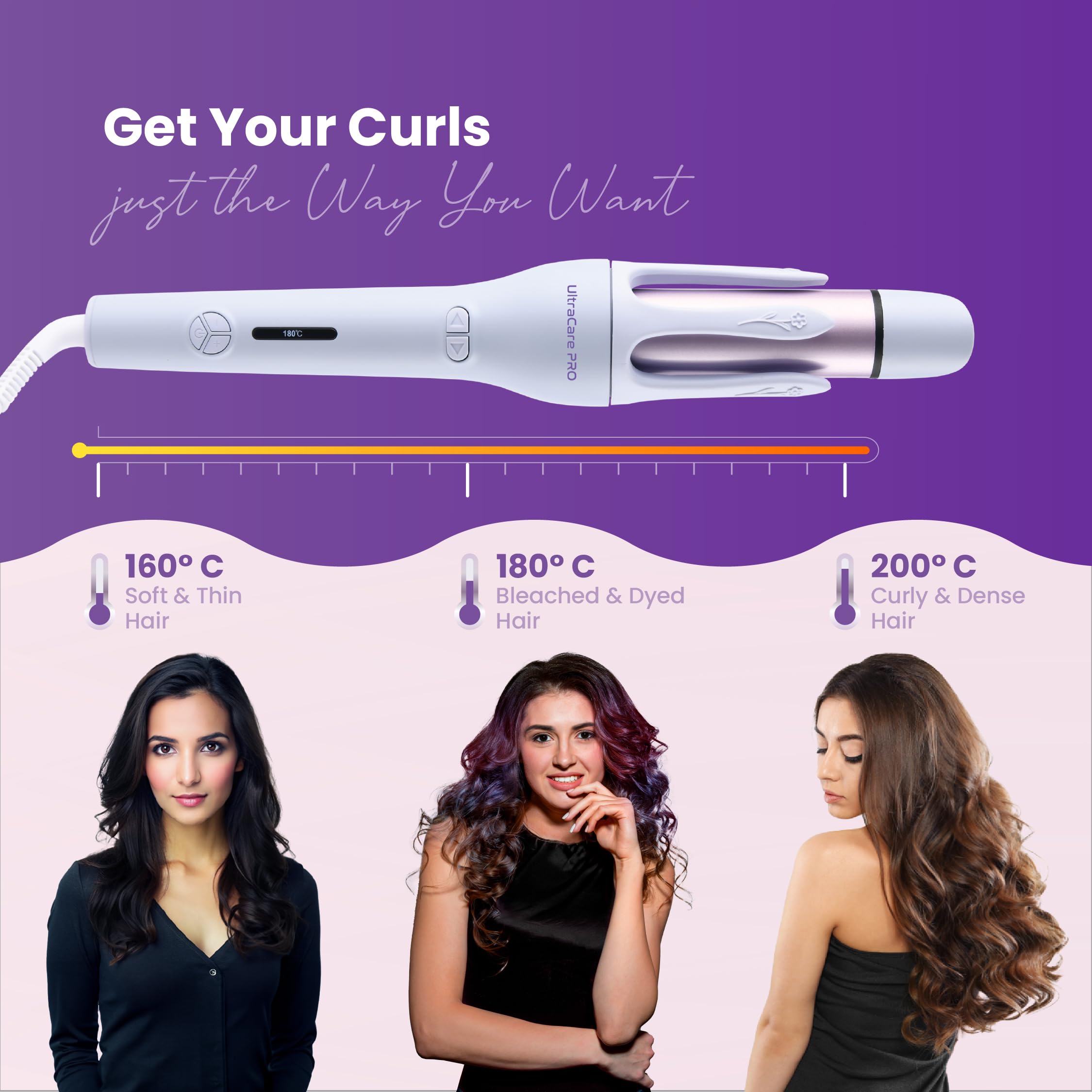 UltraCare PRO EVA Automatic Hair Curler - Dual Curl Rotation - Long Lasting Bouncy Curls - Overheating Protection - Tangle Free Operation - Customized & Quick Heating 2
