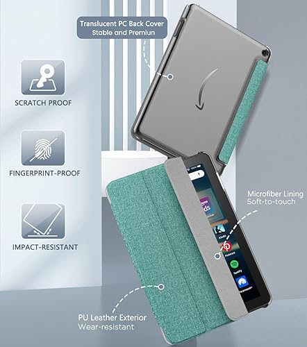 Miniatura 3 de MoKo Funda para tablet Tienda Kindle Fire HD 8 y 8 Plus (1210 generación, 202420222020) de 8 pulgadas, funda de piel sintética con triple soporte y
