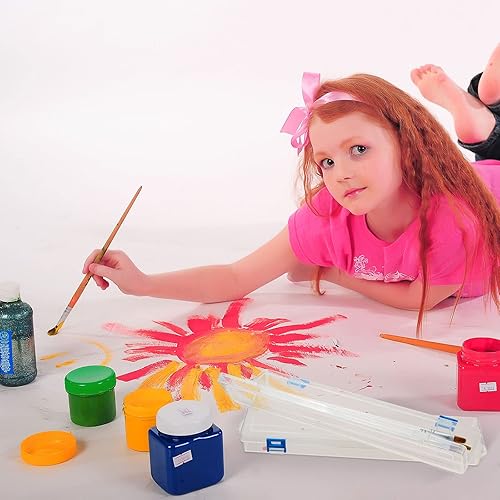 Miniatura 7 de 8 Pcs Translucent Plastic Paint Brush Holders Paint Brush Case Organizers Drawing Tools Storage Box Long Paint Brush Case Watercolor Pen Pencil