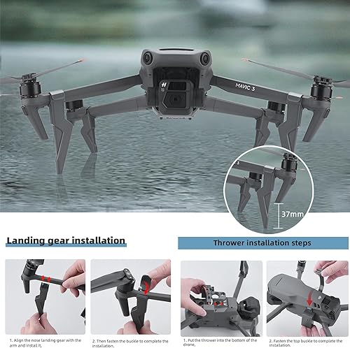 Miniatura 6 de O'woda Mavic 3 Pro - Sistema de liberación de carga útil con cable de datos OTG y tren de aterrizaje, para bodas y drones de pesca, compatible con