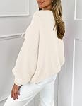 PRETTYGARDEN Tie pour femmes avant Bow Cardigan Chandails Chunky Knit Long Puff Sleeve Trendy Spring Fall Jacket Coats