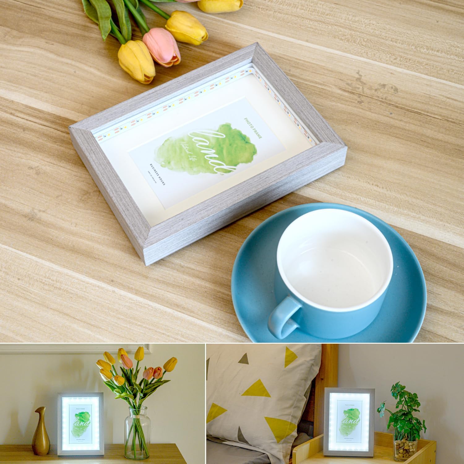 Marreal 5x7 Picture Frame, Light Up Picture Frame with