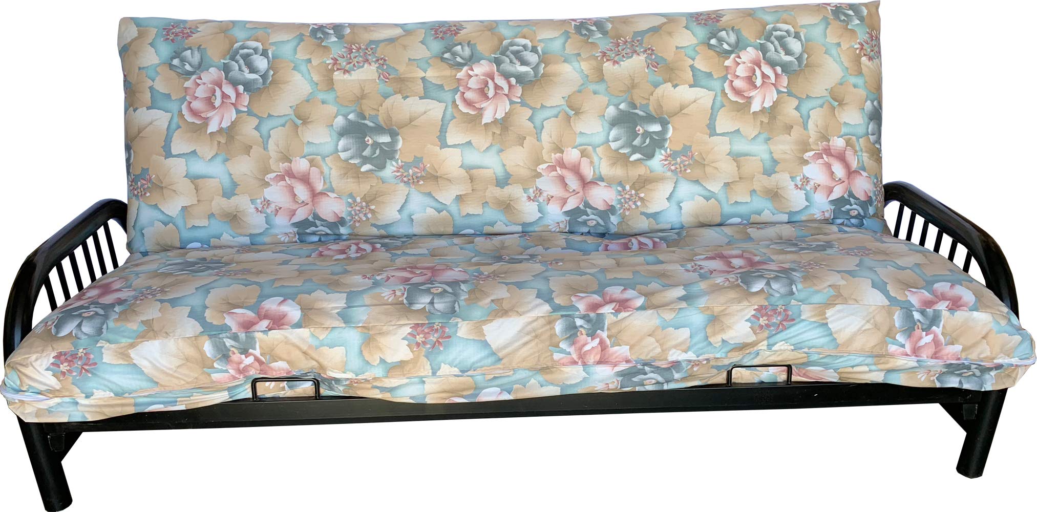 Futon Mattress Covers, Slipcovers, Bed Covering, 100% Cotton (Twin, Full, Queen) (Flower #17, Twin Splits 6 x 39 x 54 & 6 x 21 x 39)