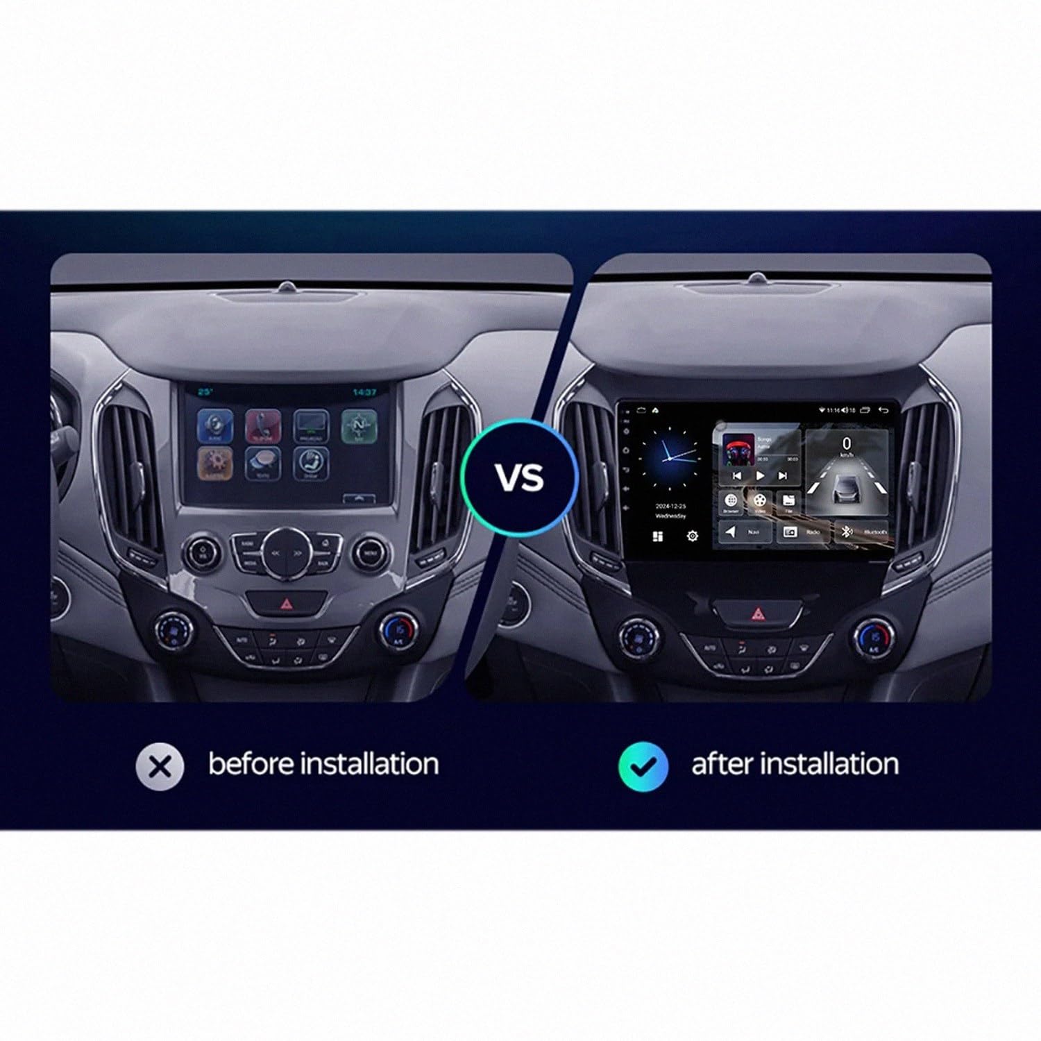 Car Stereo Carplay Radio de Coche para Chevrolet Cruze 2015-2020 Soporta Bluetooth, Control Volante, USB, WiFi, 4G, Mirror-Link, GPS Navegador/Radio FM, 4 Nuclear 4G+64G