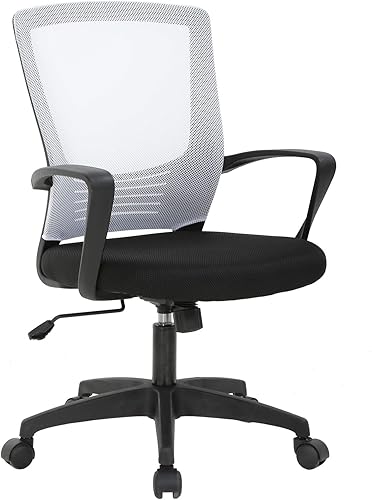 Silla de escritorio de malla para computadora con brazos de apoyo lumbar, elegante silla ejecutiva moderna y giratoria con soporte lumbar
