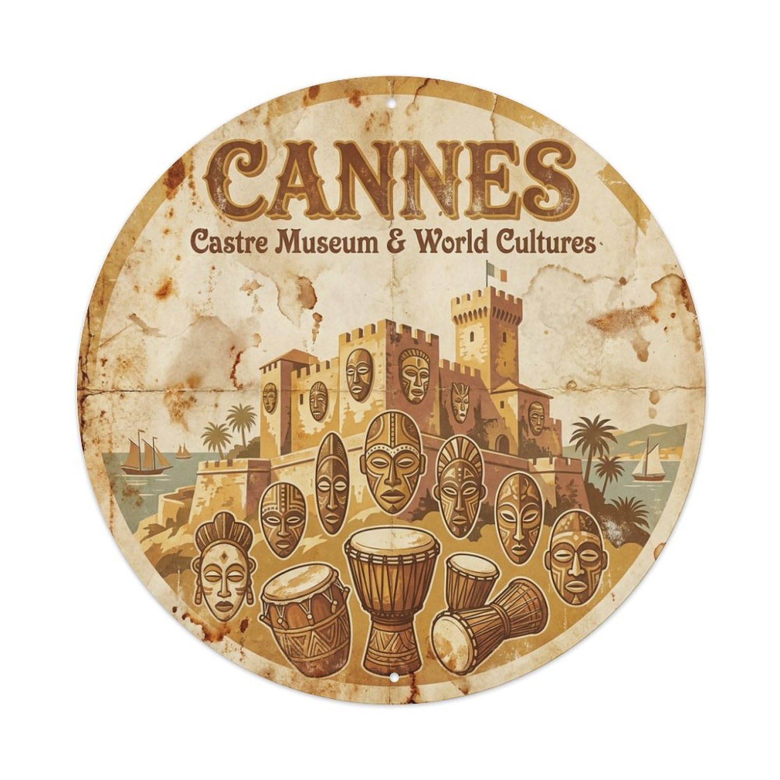 Cannes France Culture Museum World Heritage Travel Metal Tin Sign