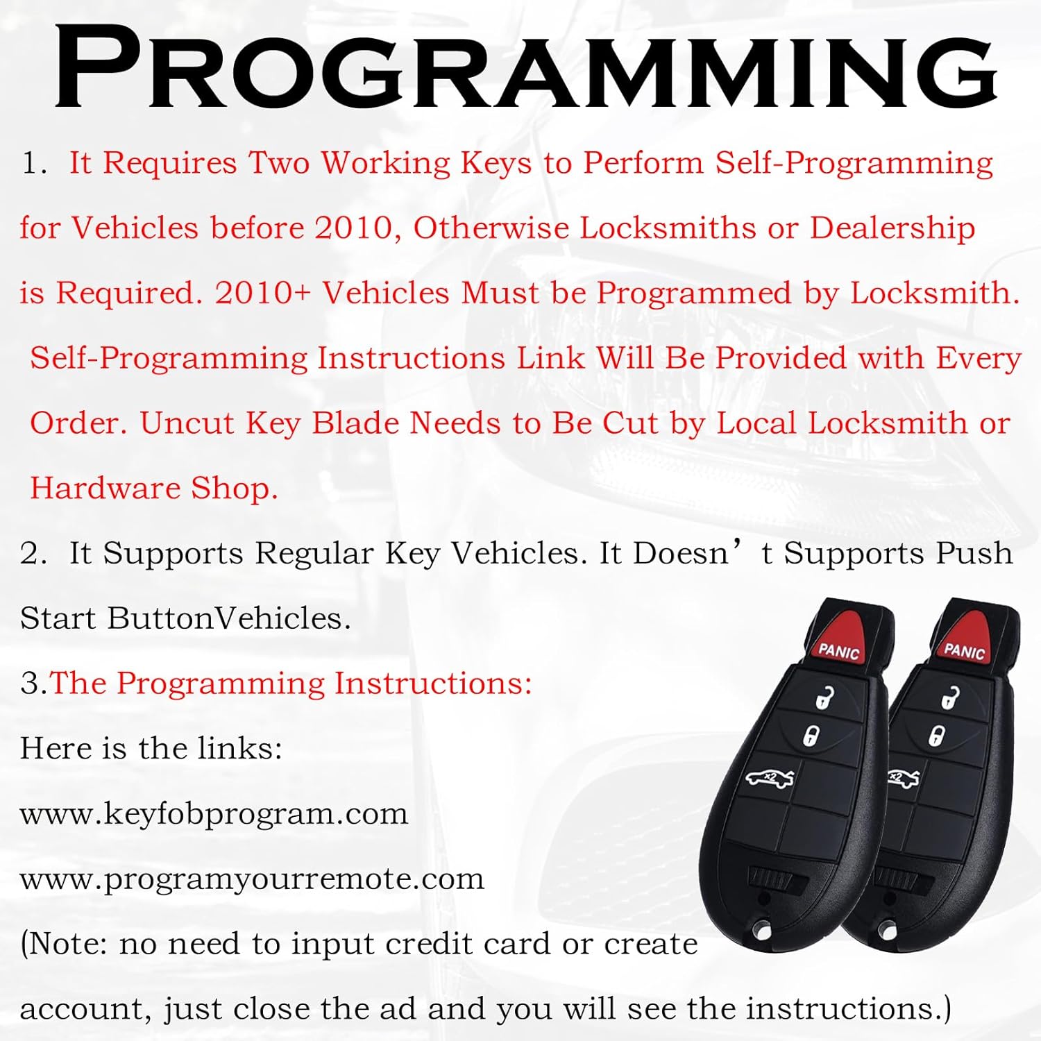 Remote Key Fob FOBIK Replacement Fits for Dodge Challenger 2008 2009 2010 2011 2012 2013 2014 Charger 2008-2013 Magnum 2008 Chrysler 300 2008-2010 IYZ-C01C Keyless Entry Remote Start Control - Image 4