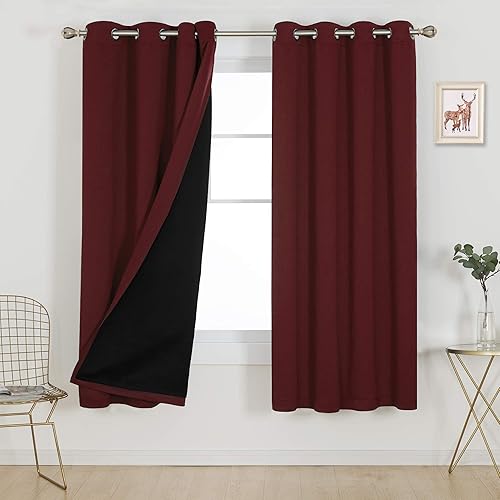 Miniatura 60 de Deconovo - Cortinas opacas 100% con forro, aisladas térmicamente, con reducción de ruido, certificadas por Oeko-TEX, con ojales en la parte Gris