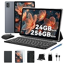 TABWEE Tablet con Tastiera – 24 GB RAM+ 256 GB ROM(4 TB TF), Octa-Core, Android 15, Gemini AI, Tablet 10 Pollici, Widevine L1, 5000 mAh, 8 MP+5 MP, Face ID, 3.5 mm Jack Port (2 Anni Garanzia)