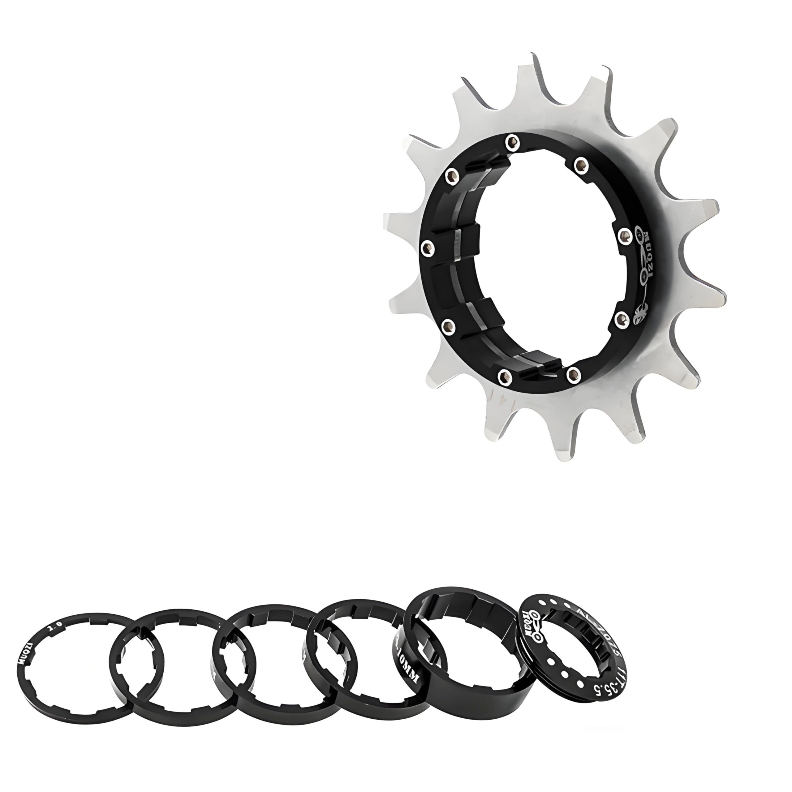 HillMiles MTB Single Speed Bike Freewheel, 12/13/14/15/16/17/18/19/20/21/22T Single Speed Cassette, Bicycle Freewheel Single Speed Conversion Kit with Spacer (14T)