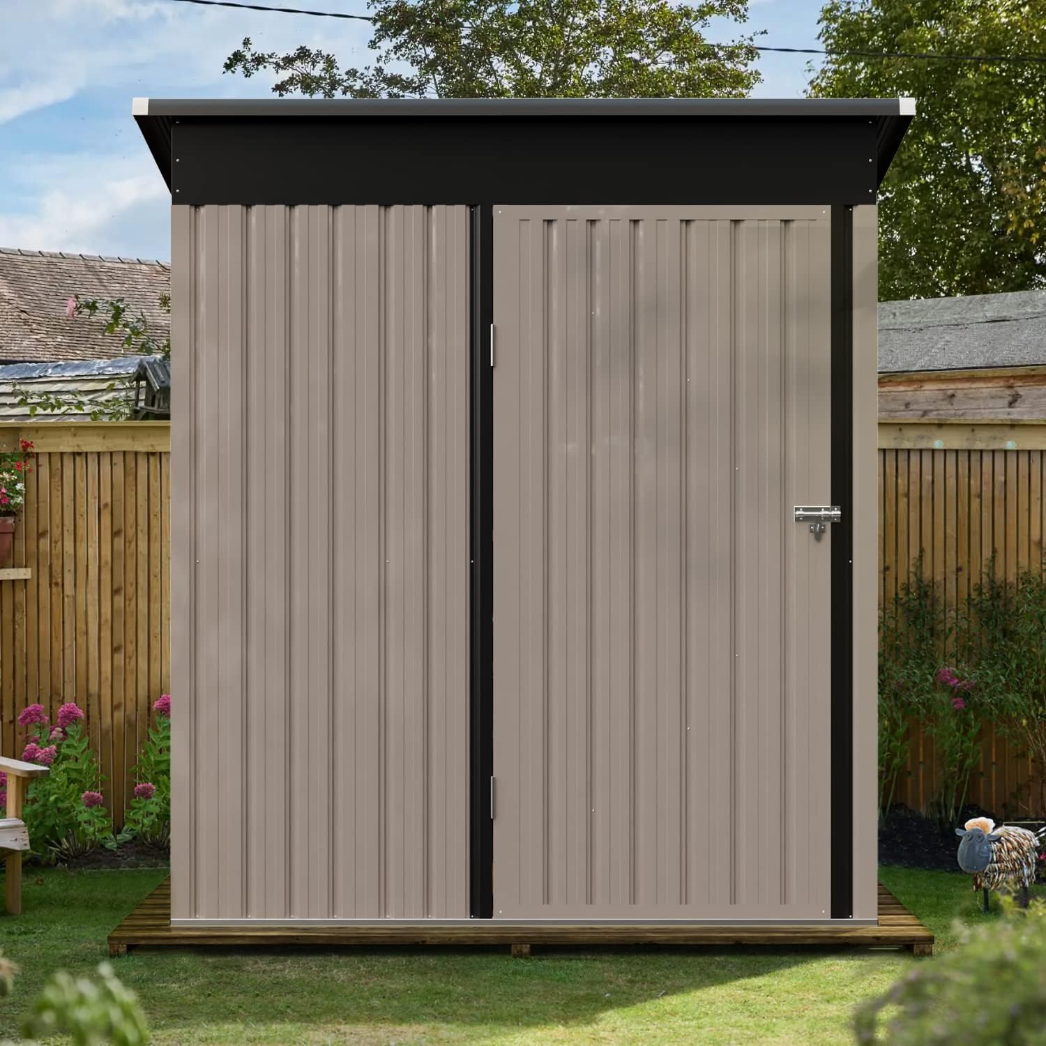 Oneinmil Outdoor Storage Shed, 4 x 6ft Resin Shed with Floor and Lockable Door, Waterproof... Oneinmil Outdoor Storage Shed, 4 x 6ft Resin Shed with Floor and Lockable Door, Waterproof...