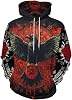 Mens 3D Digital Print Viking Tattoo Hoodie Hoodies Pullover Sweatshirt Plus Size S-5XL