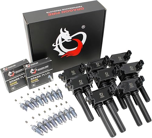 AIP Electronics Dragon Fire - Bobinas de encendido y bujías de iridio compatibles con Dodge Jeep Chrysler Ram 08-19 5.7 5.9 6.1 6.4 V8 56029129AB