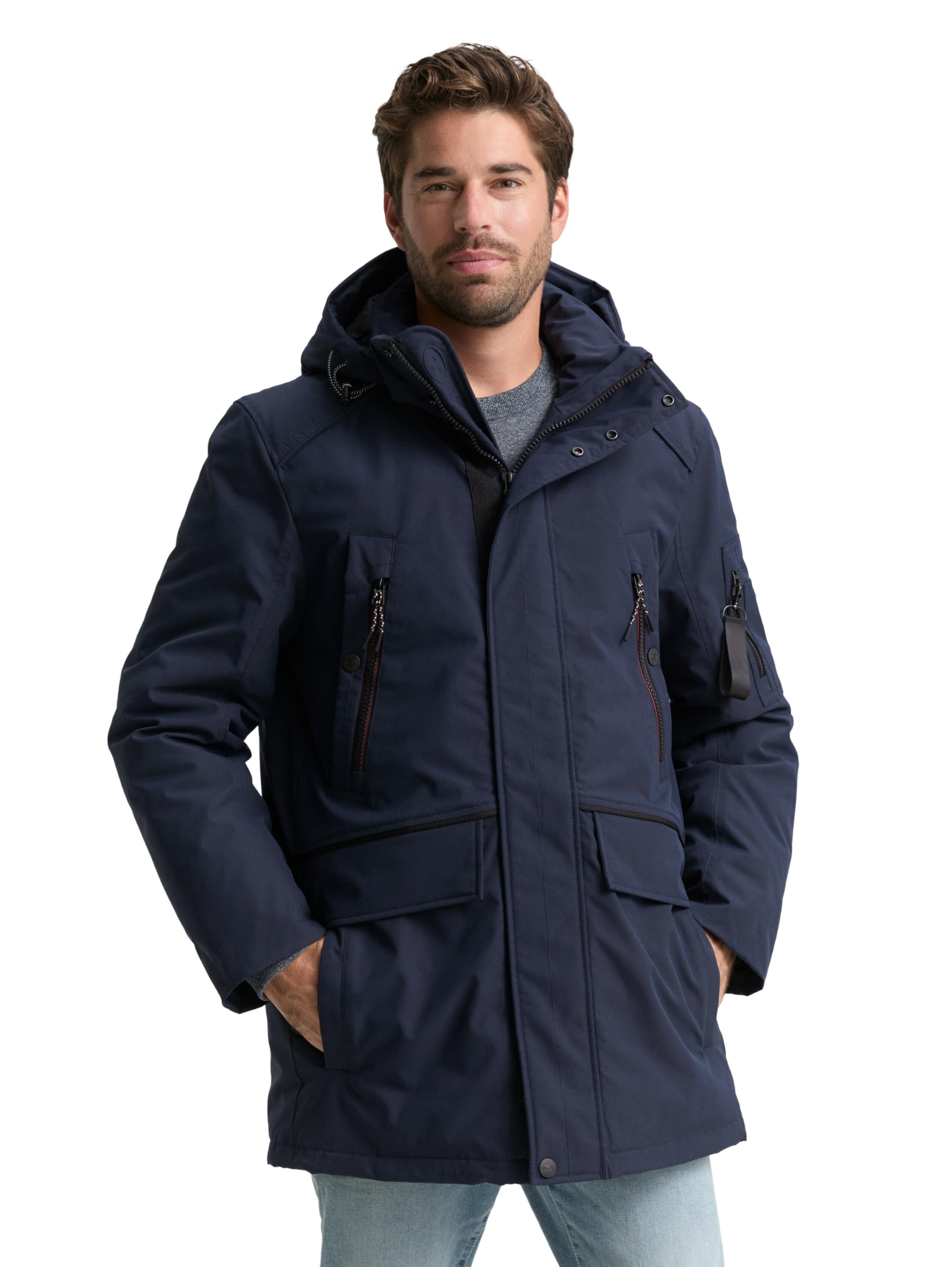 TOM TAILOR Męskie 1047040 Parka, 10668-Sky Captain Blue, L, 10668 - Sky Captain Blue, L