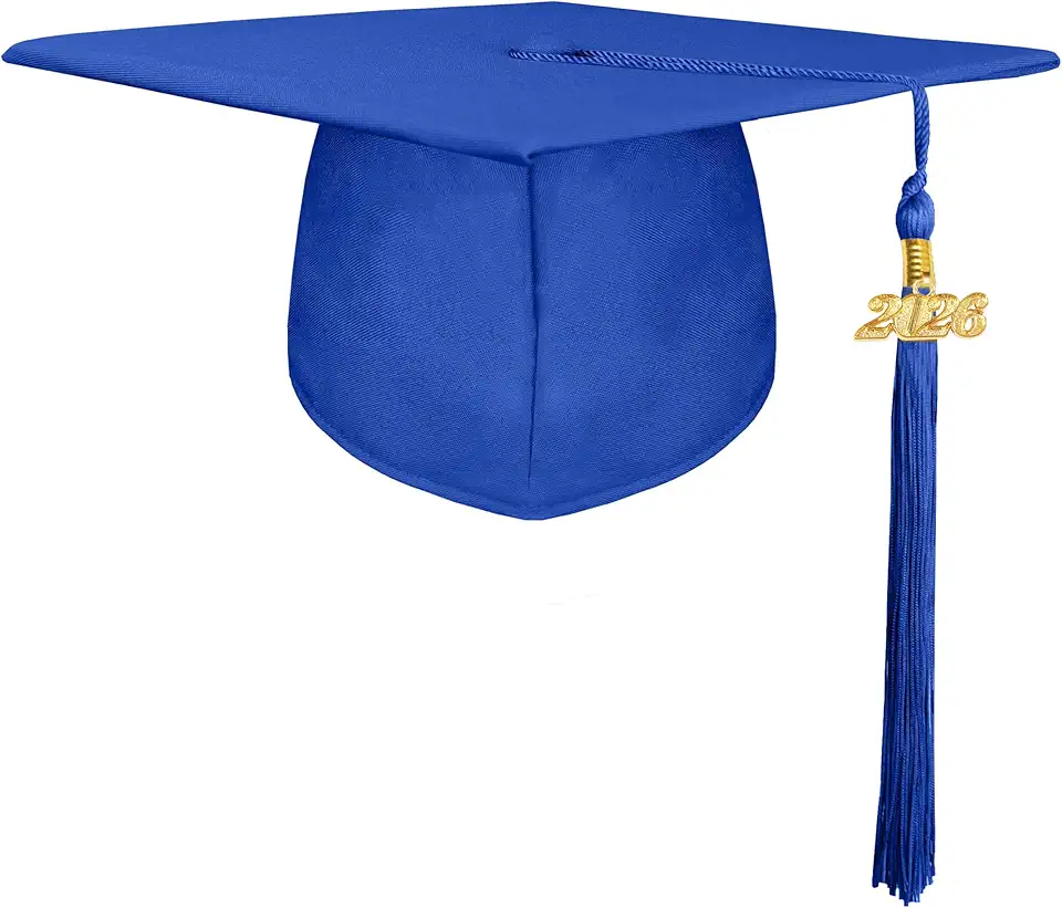 gradois Unisex Adult Matte Graduation Cap with 2024+2023 Tassel Year Charm for High School &amp; Bachelor Master