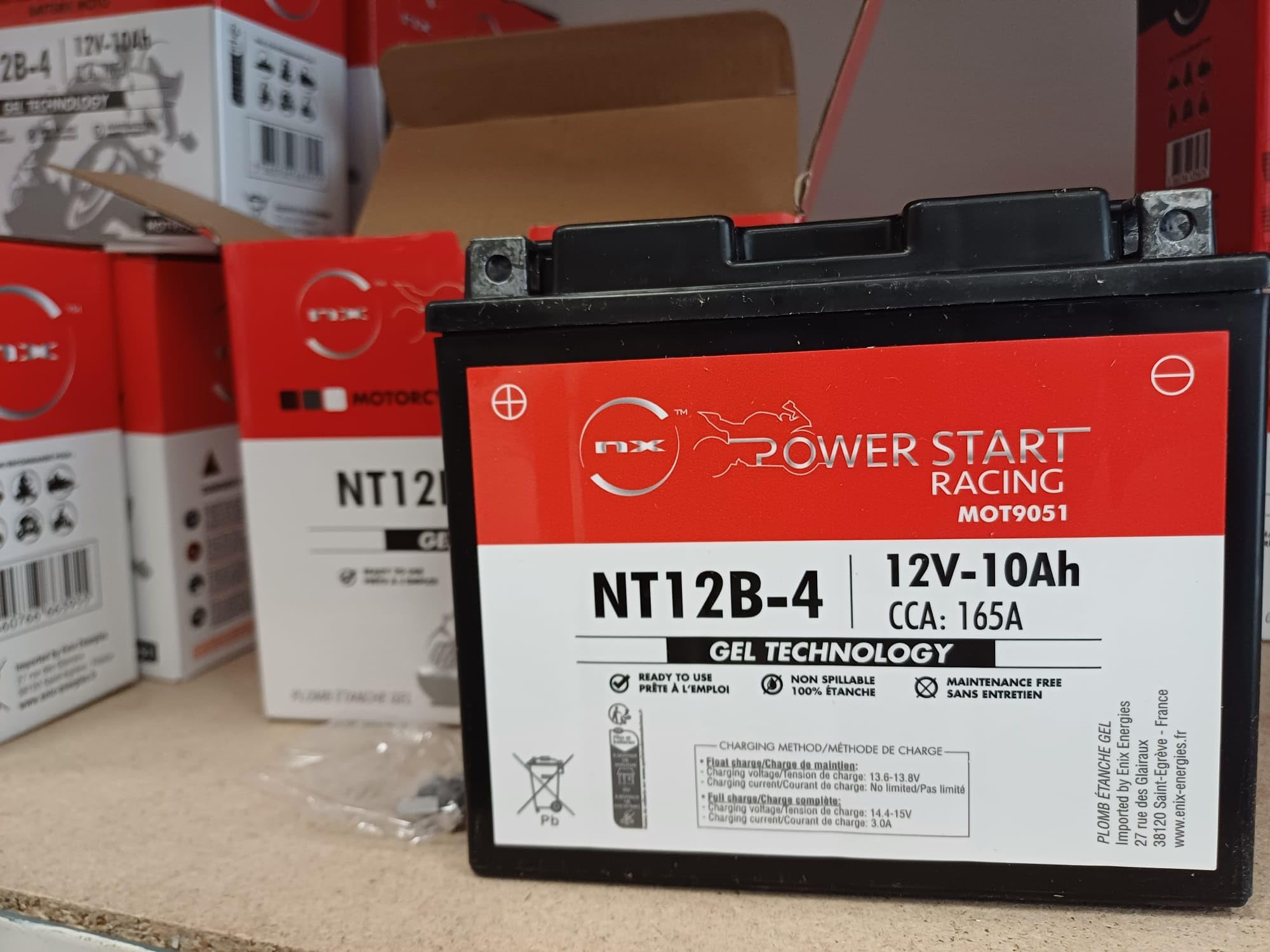 NX Batterie moto Gel NT12B-4 / YT12B-BS / YT12B-4 12V 10Ah