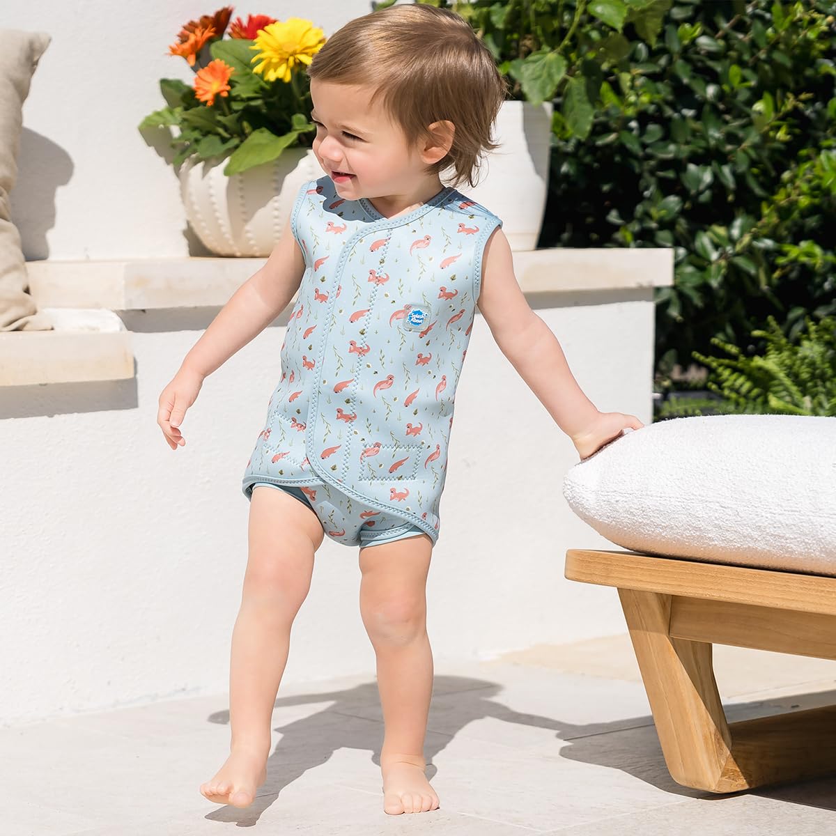 Splash About Wrap One Piece Swimsuit, Playful Otters, 6-18 Miesięcy Unisex Baby