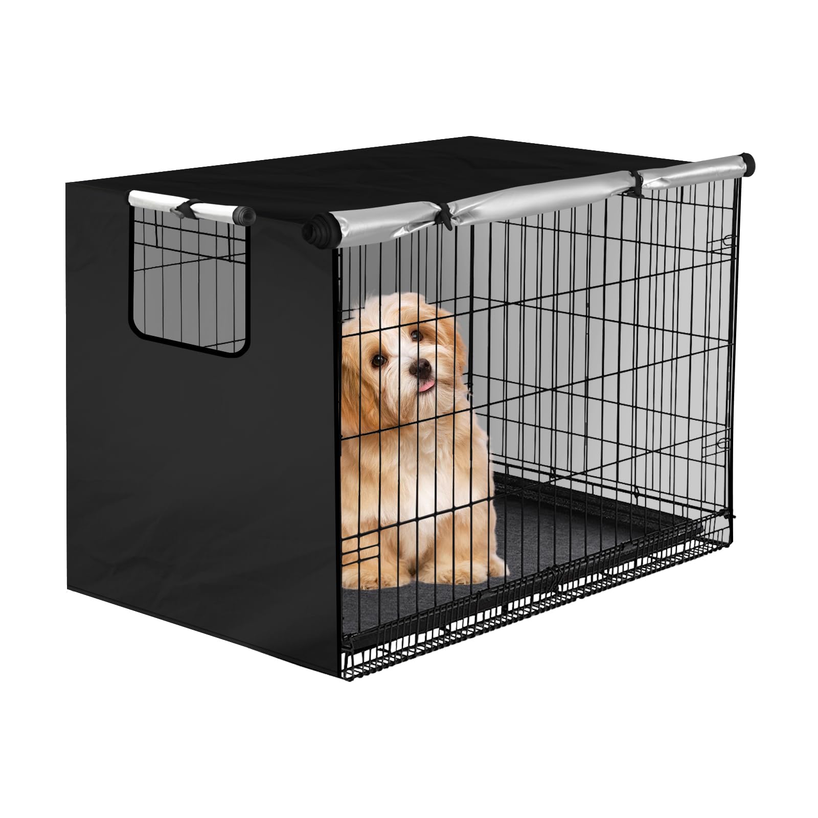 Nihuifdpy 79×51×53 Cm Dog Crate Cover Oxford Cloth Dog Cage Cover Waterproof Pet Kennel Cover Windproof Wire Dogs Kennel Protection With Breathable Window For Dogs Cage Wire Pet Crates(79×51×53 Cm)