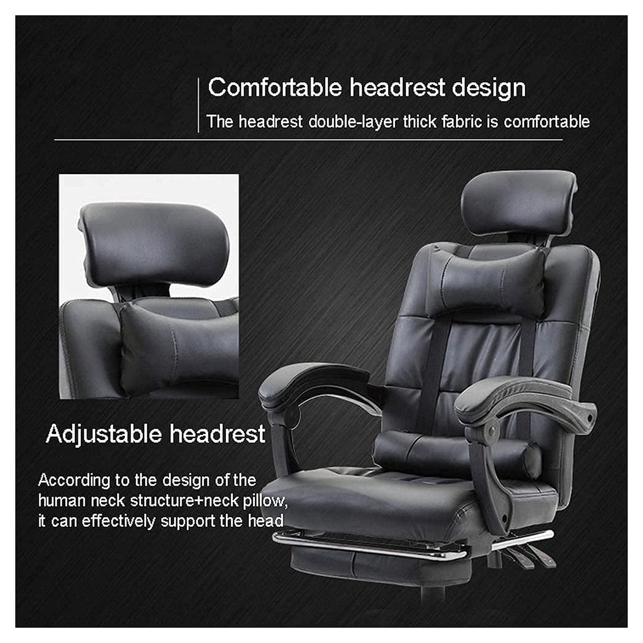 Krzesło do gier komputerowych Ergonomiczne rozkładane krzesło do gier wideo, krzesło biurowe Executive Krzesło szefa Krzesła biurowe z podnóżkiem, skóra (kolor: brązowy) Warm as ever