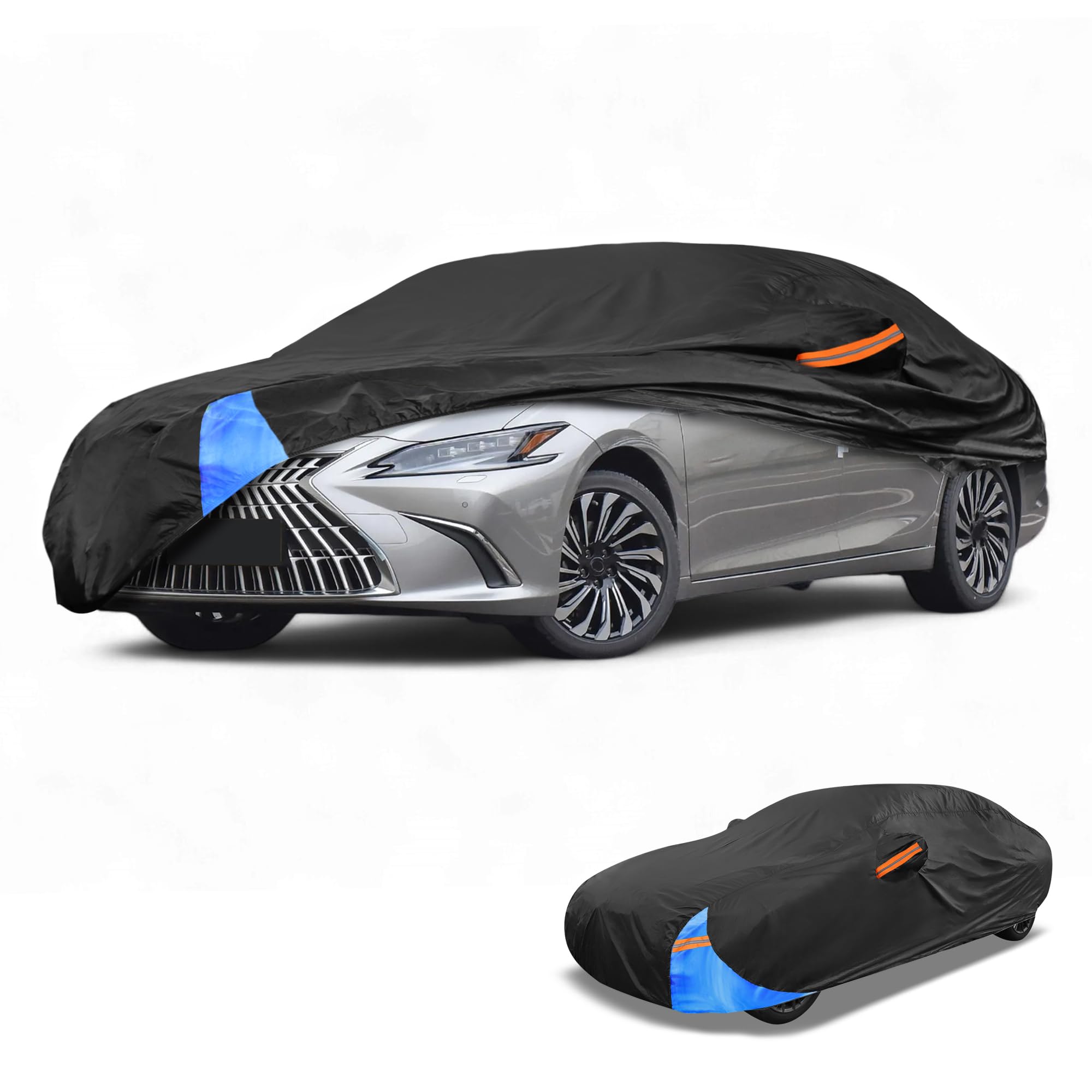 Housse voiture imperméable extérieur bâche automobile anti-UV berline 210D - 8