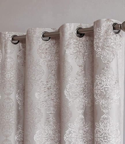 Warm Home Designs Par de 2 cortinas opacas extralargas de 52 x 96 pulgadas color beige marfil con aislamiento térmico cortinas 100 opacas para