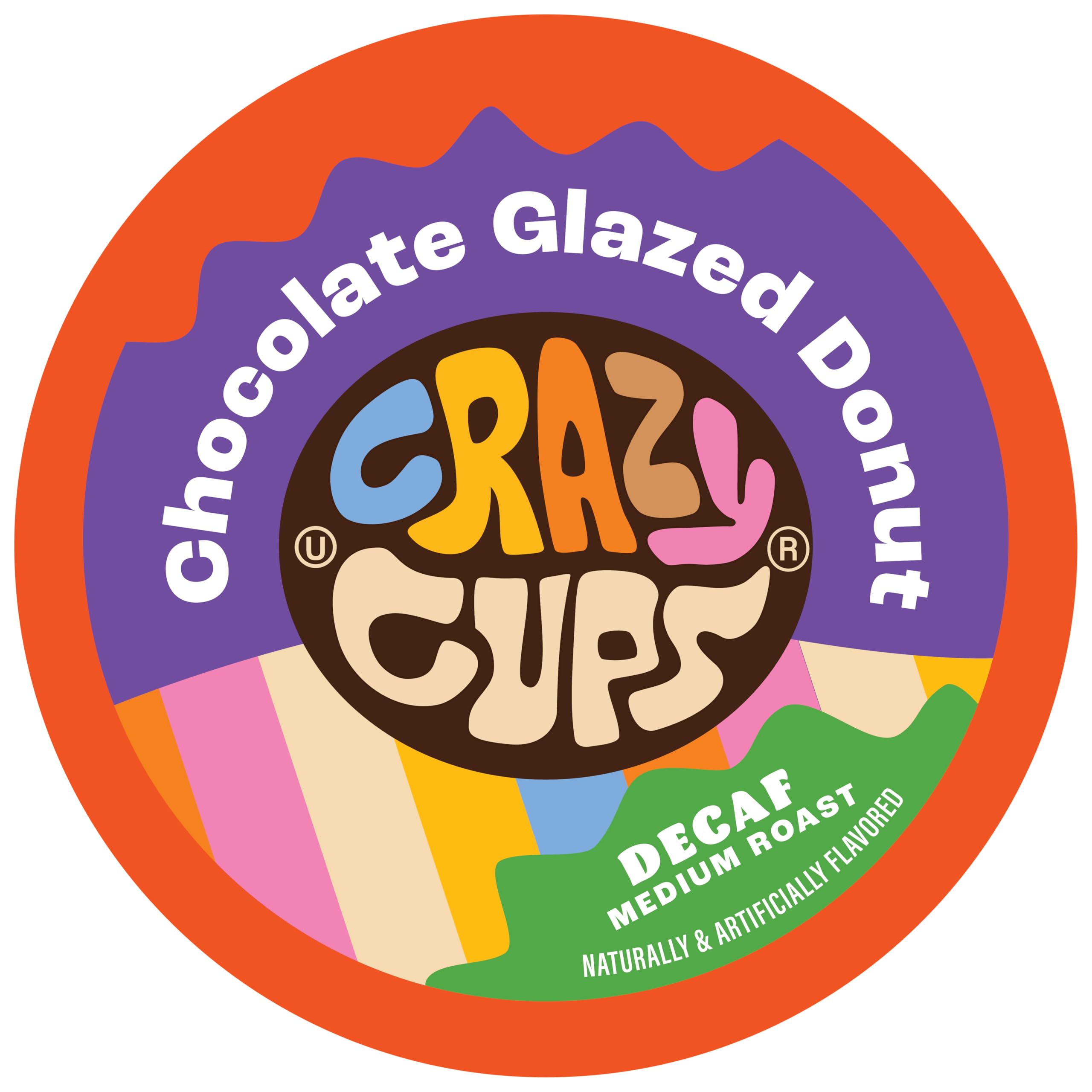 Crazy Cups Kapsułki do kawy o smaku bezkofeinowym, glazurowane czekoladowe kapsułki do ekspresów Keurig K-Cup w kapsułkach jednorazowych do recyklingu, 22 szt