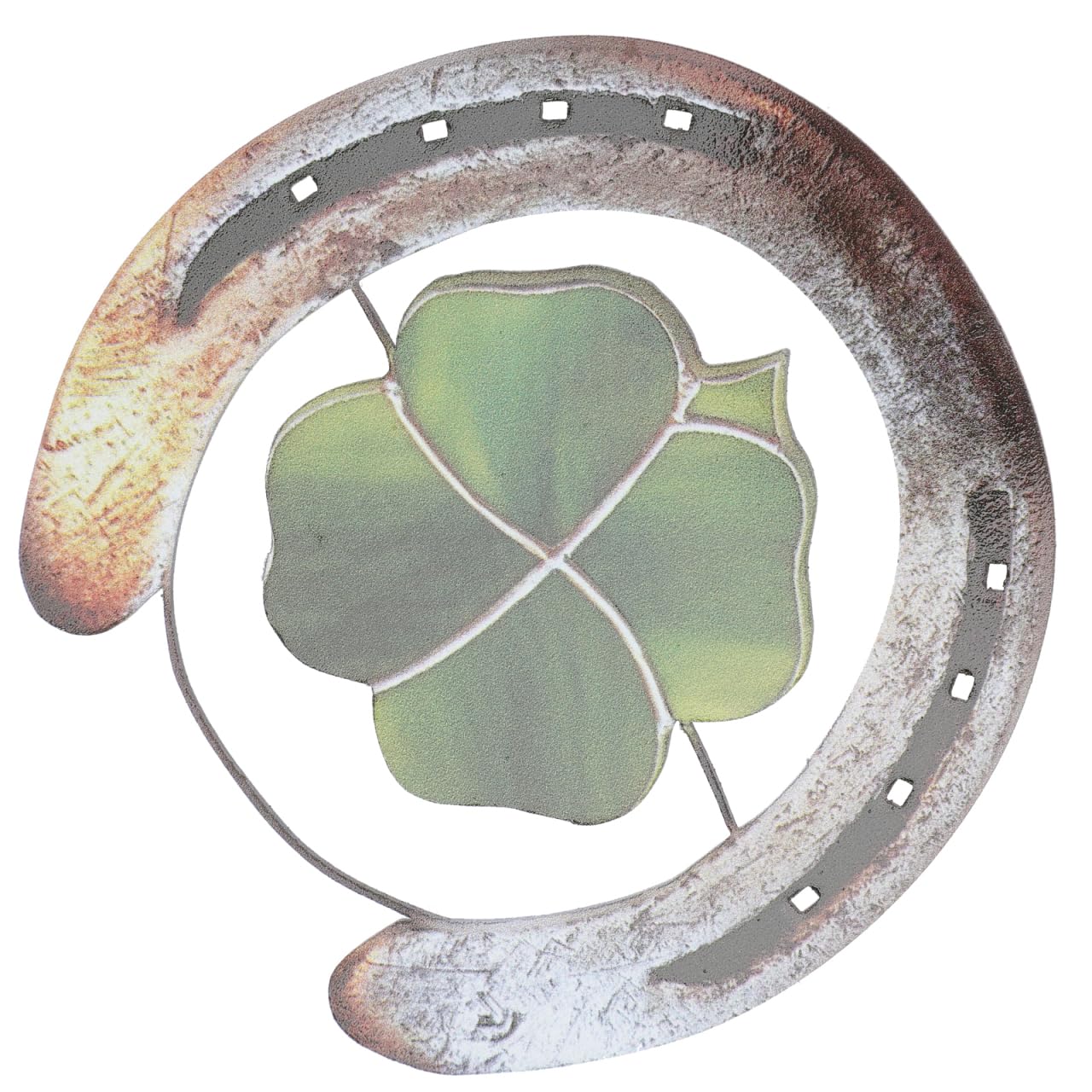 HOMSFOU Four Leaf Clover Pendant Horseshoe Wall Decor Shamrock Hanging Ornament for Home and Office Indoor Outdoor Decoration