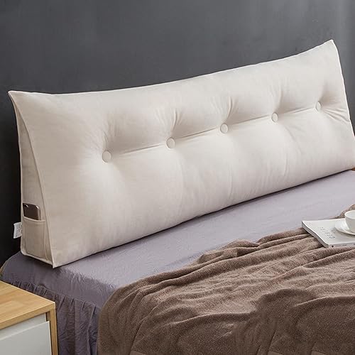 CEUGS Almohada triangular de cuña para cabecero, almohadas de sofá cama, soporte de posicionamiento, cojín de cuña para lectura, almohadilla lumbar