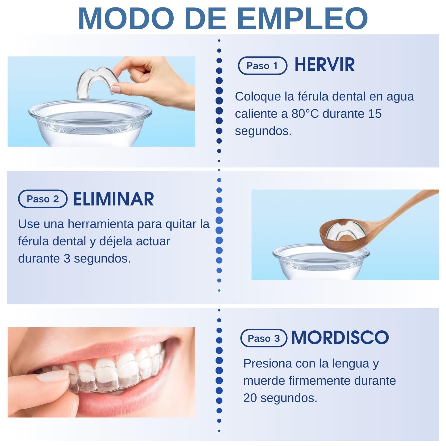 Ferula Descarga Bruxismo, 4 Piezas 2 Tamaños, Bruxismo Dental Noche, Férula de Descarga, Protector Bucal para Dormir, Protector Bucal Ajustable para Empleo Nocturno
