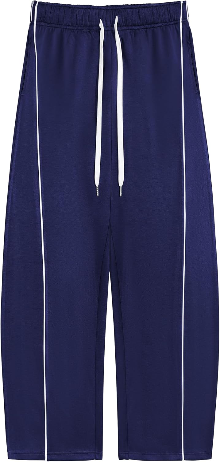 IVIR Barrel Sweatpants Women Side Strpied Baggy Sweat Pants High Waist Pajama Sweats Y2K Joggers with Pockets - Image 4