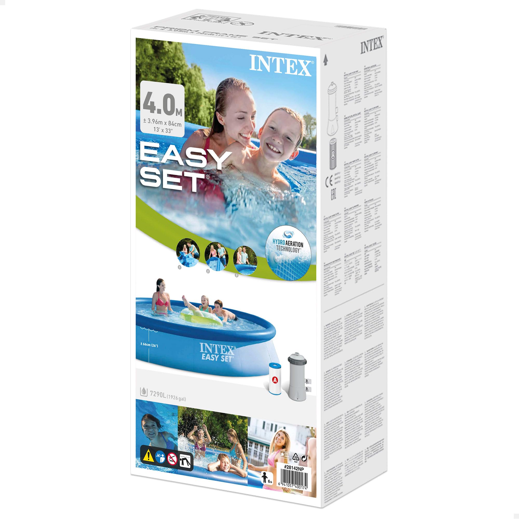 Intex Easy Set Basen Ogrodowy, 7290L, Niebieski, 396cm x 84 cm
