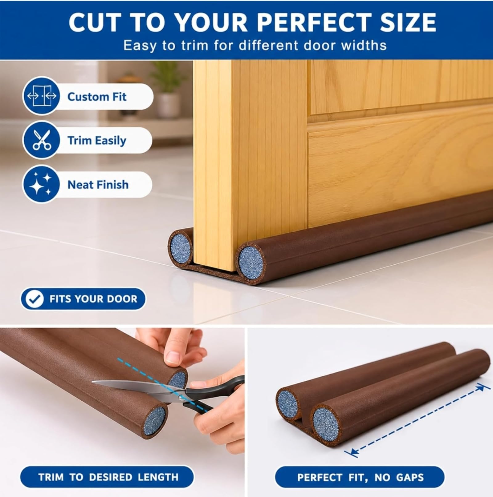 Nice Zoom (39 Inches, Pack of 3) PVC Door Guard Gap Filler for Door Bottom Seal Strip - Sound-Proof, Reduce Noise, Energy Saving Door Stopper for Reduce Door Dust, Door Guard for Home 4