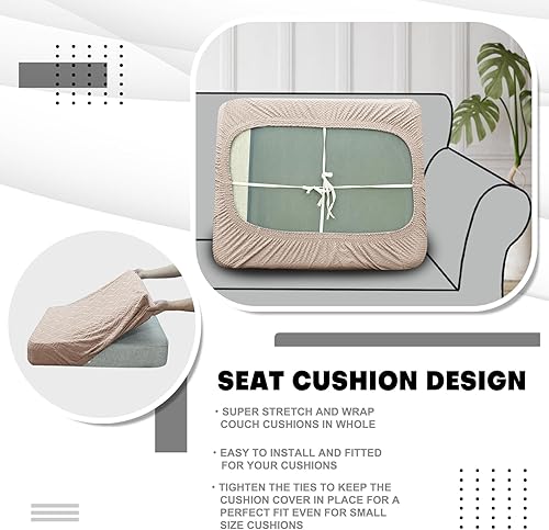 Miniatura 5 de ZNSAYOTX Fundas de cojín individuales elásticas para sofá, sofá biplaza, fundas de repuesto suave con patrón único protector de muebles con parte