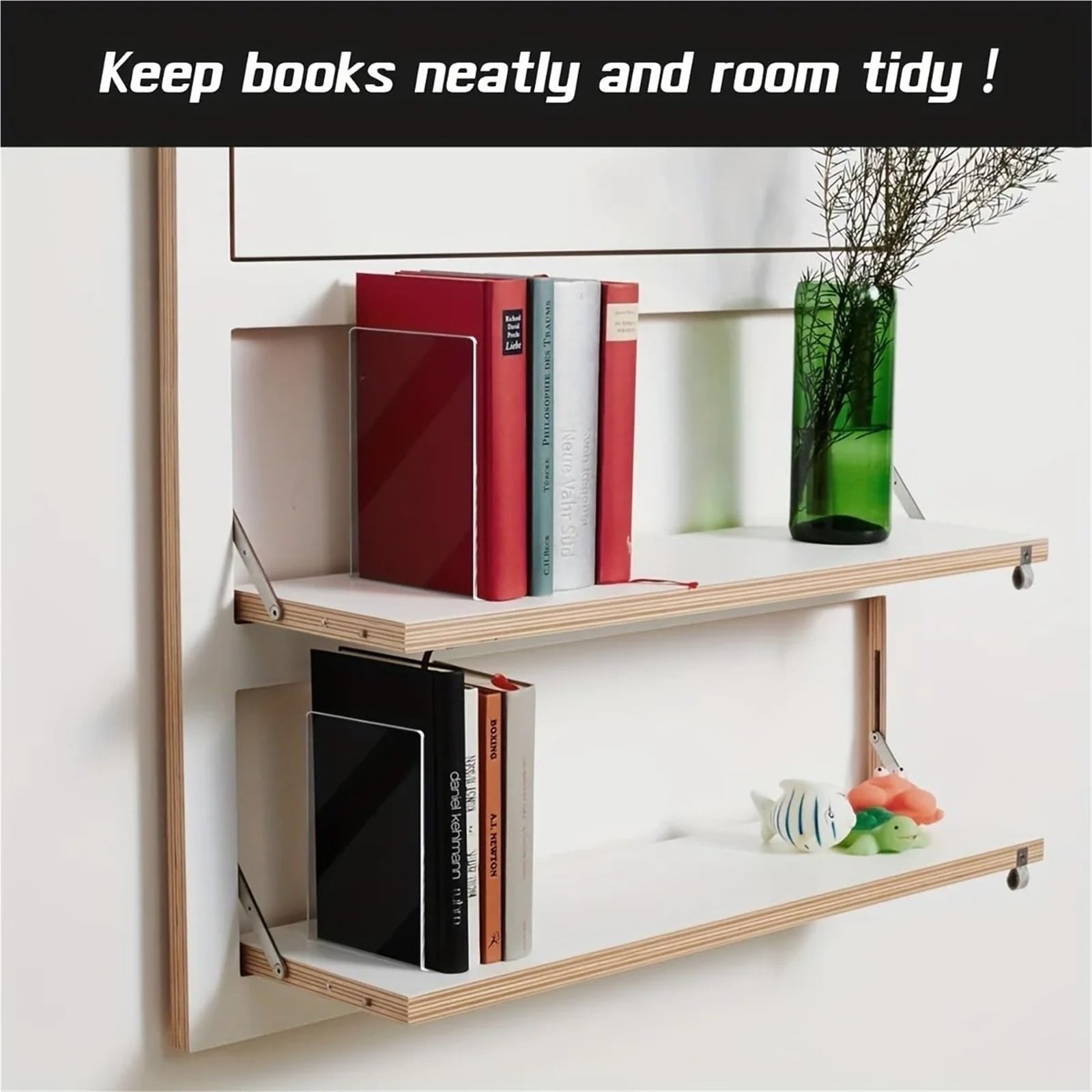 BuchstüTze 4/6/8 Stück durchsichtige Ausstellungsständer – Moderne Schreibtisch-Buchstützen for Zuhause Schlafzimmer(8Pcs)