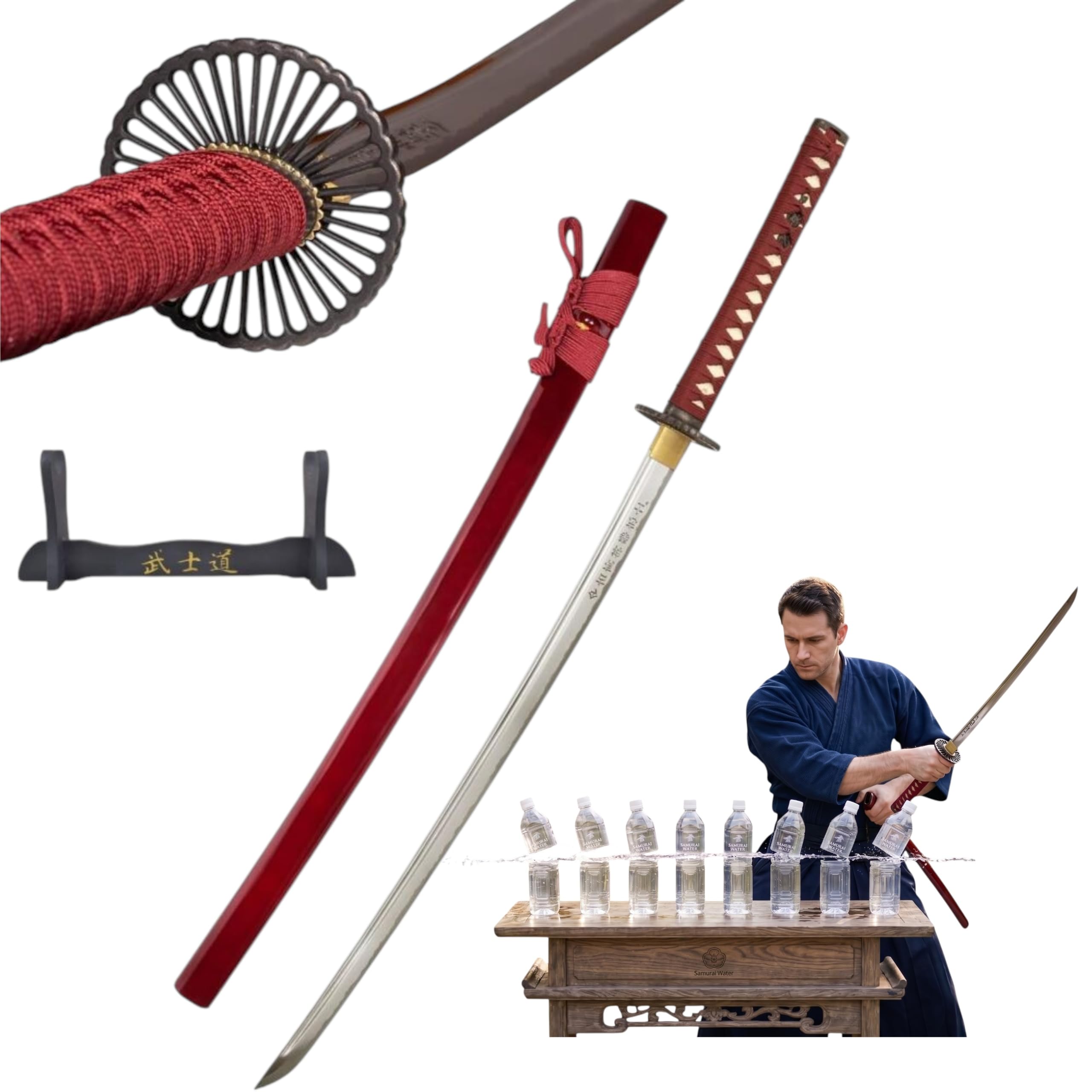 Lange Machete Katana Schwert Gravierte Klinge Scharf Echt Zum Training Metall Stahl 1045 Samurai 100% Handarbeit nur für Erwachsene - 18 Jahre erforderlich DS044