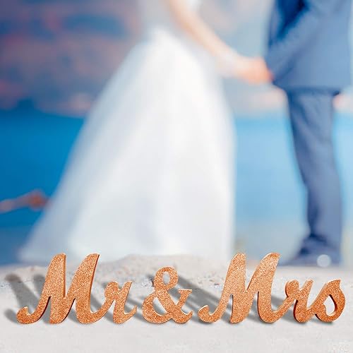 Miniatura 4 de Letrero de madera con texto en inglés "Mr and Mrs", letras rústicas de matrimonio para mesa de boda, decoración de señorita señor para fotos, mesa