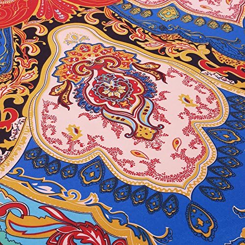 Vaulia Lightweight Microfiber Duvet Cover Set, Bohemia Exotic Patterns, Reversible Color Design, Blue/Red Multi-Color, Queen Size